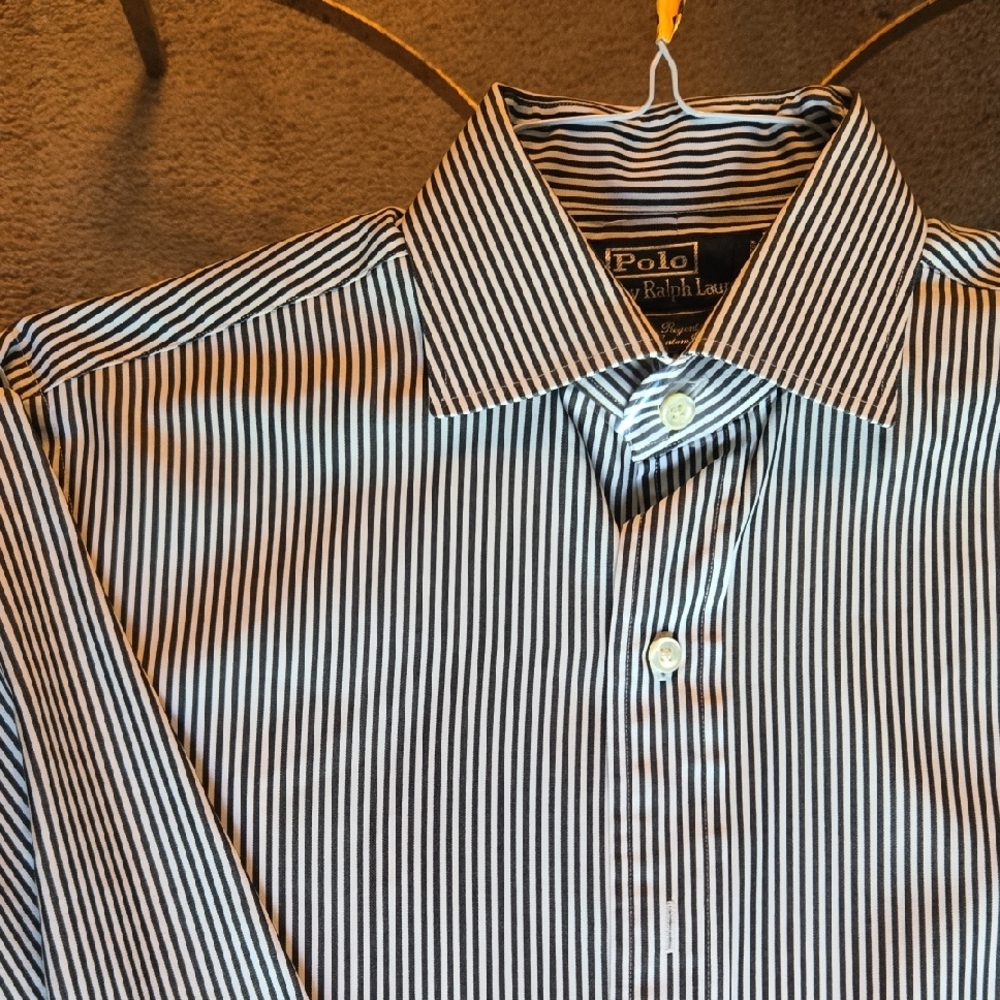 Polo by Ralph Lauren Men's Shirt in Black and White Stripes